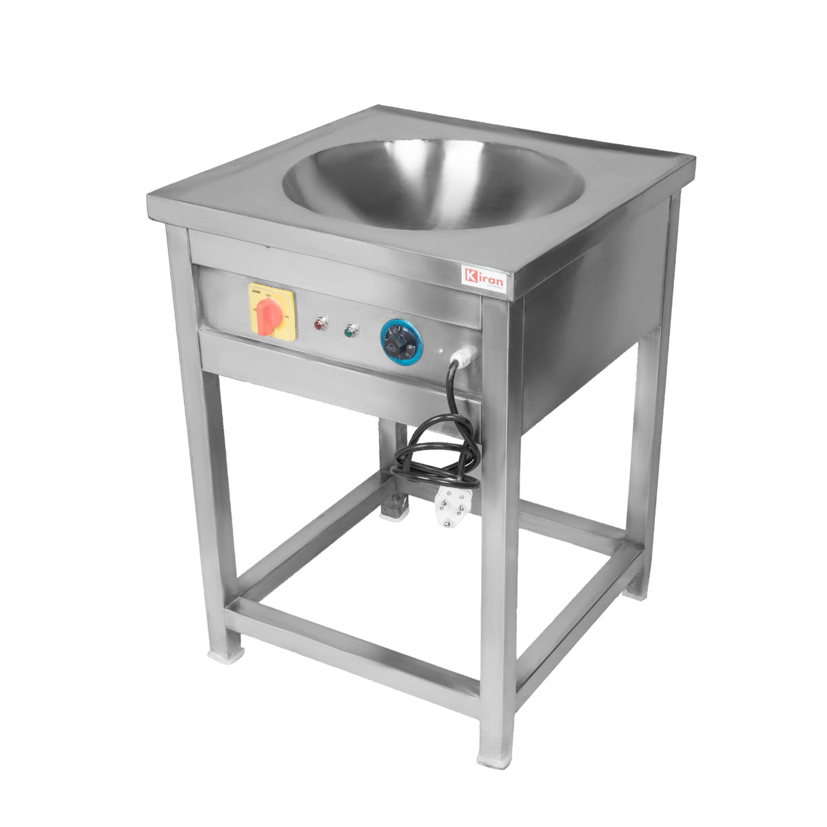 Electric Kadai 4.5KW for Commercial Use | Stainless Steel Body with Deep Bowl & Drain | Heavy-Duty Electric Wok Counter for Hotel, Restaurant & Catering Kitchen