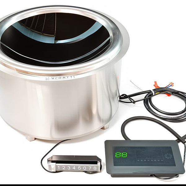 Kiran Full SS Premium Induction - 400 | 8000W | Round | Wok Base | Digital Model