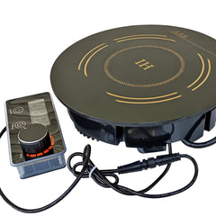 Kiran Full Black Body Induction - |  2500W | Round | Flat Base |  Removable Adapter &  Touchscreen + Knob Model