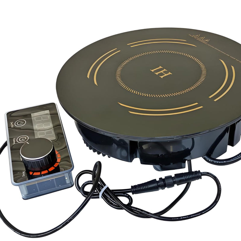 Kiran Full Black Body Induction - |  2500W | Round | Flat Base |  Removable Adapter &  Touchscreen + Knob Model