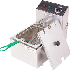 Kiran Enterprise Stainless Steel 8 Liter Deep Fryer Electric & Gas for Restaurant and Kitchen  and commercial Use