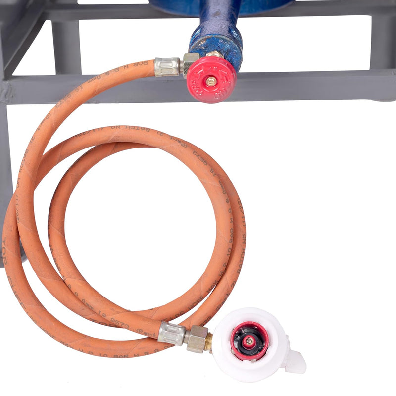 Kiran Enterprise Commercial 1 burner Gas bhatti with Fitted with Brass Nut Hose Pipe, High Pressure Regulator and valve