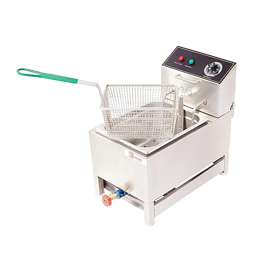Stainless Steel 8 Liter Deep Fryer Electric & Gas for Restaurant and Kitchen and commercial Use