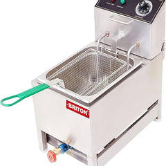 12-Litre Gas and Electric Fryer - Stainless Steel, Dual Heating Options, Adjustable Temperature Control for Commercial Use