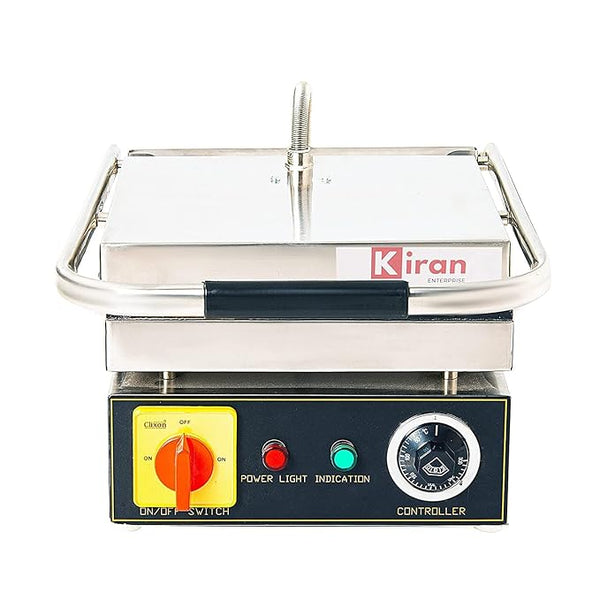 Kiran Enterprises 3-Step 6-Slice Jumbo Griller, 340x340 mm, Stainless Steel, Rectangular, Black, Countertop Griller, Griddle