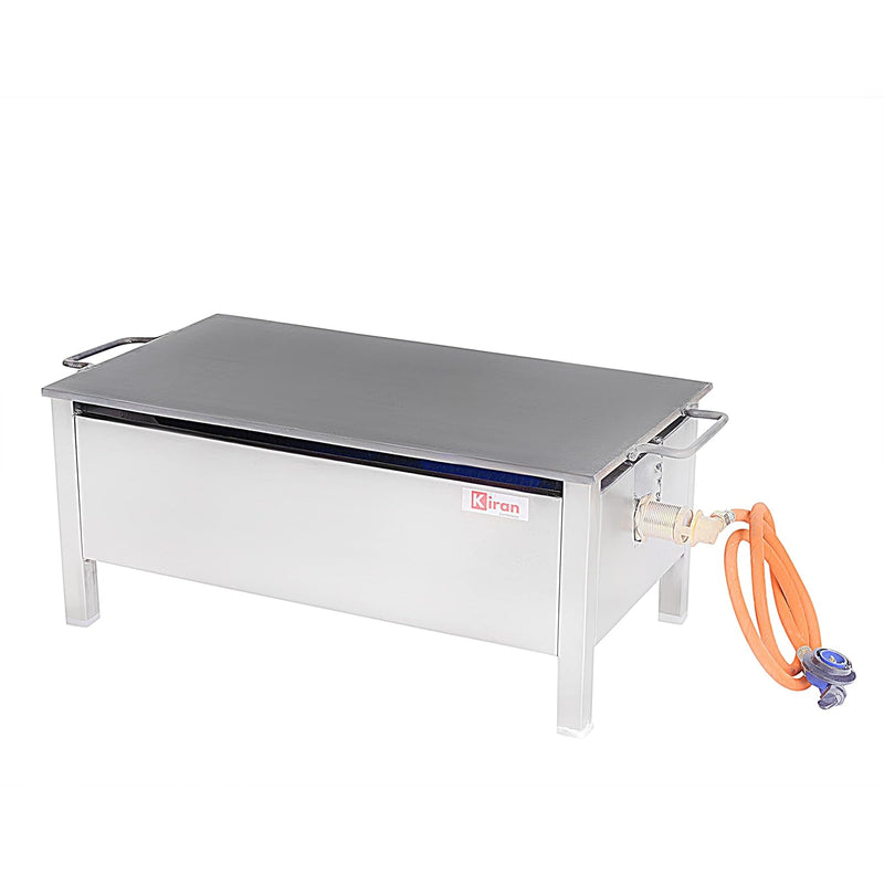 KIRAN ENTERPRISES Gas Hot Dosa Plate Stainless Steel Body with Plate size 15 x 27 for making Dosa, Capati Omlete Uttapa, radiant