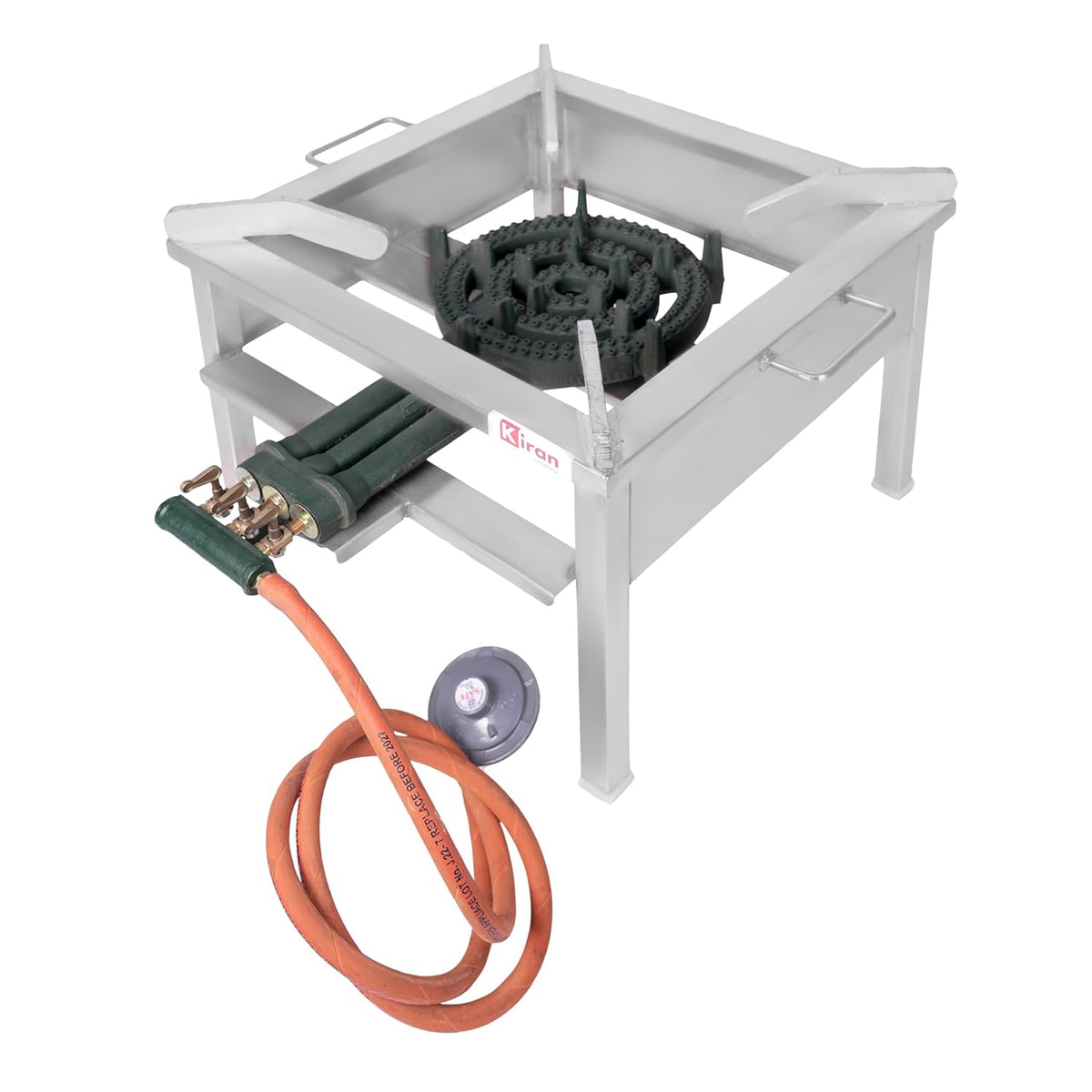 Kiran Enterprises Commercial 18x18 Korean burner Gas bhatti with Fitted with Brass Nut Hose Pipe