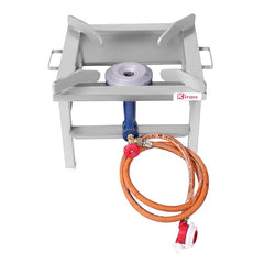 Kiran Enterprises Commercial 15x15 Jumbo burner Gas with Fitted with Brass Nut Hose Pipe