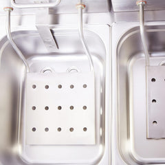 Kiran Enterprise Stainless Steel Electric & Gas 8 Liter Double Pan Deep Fryer for Restaurant  and Kitchen and commercial Use