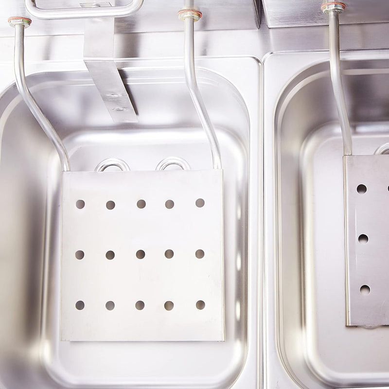 Kiran Enterprise Stainless Steel Electric & Gas 8 Liter Double Pan Deep Fryer for Restaurant  and Kitchen and commercial Use