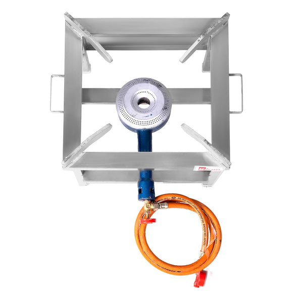 Kiran Enterprises Commercial 15x15 Jumbo burner Gas with Fitted with Brass Nut Hose Pipe