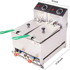 Kiran 5+5 Liter Double Pan Electric & Gas Deep Fryer