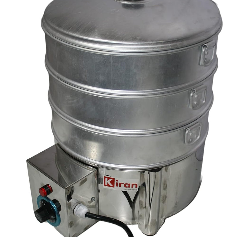 Kiran Enterprises Premium Aluminium Momos Maker & Steamer with Handles, Durable 3 Tier Steamer for Cooking, Suitable for Home, Hotels, Restaurant