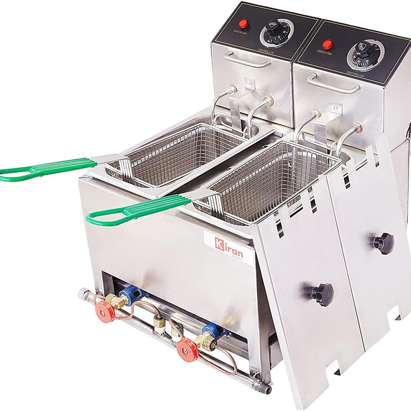 Kiran 5+5 Liter Double Pan Electric & Gas Deep Fryer
