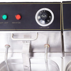 Kiran Enterprise Stainless Steel Electric 8 Liter Double Pan Deep Fryer with Detachable Leg for Restaurant and Kitchen and commercial Use