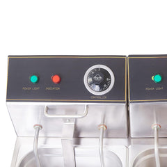 Kiran Enterprise Stainless Steel Electric & Gas 8 Liter Double Pan Deep Fryer for Restaurant  and Kitchen and commercial Use