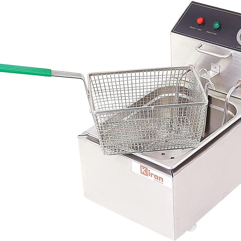 Kiran Enterprise Stainless Steel Electric 8 Liter Deep Fryer for Restaurant and Kitchen and  commercial Use