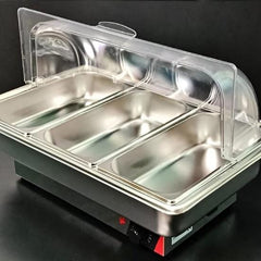 Electric SS Chafing Dish with PC Roll Top Lid(3C-3GN Pan of 1/2 65mm)