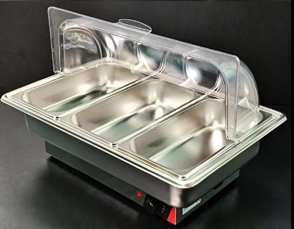Electric SS Chafing Dish with PC Roll Top Lid(3C-3GN Pan of 1/2 65mm)