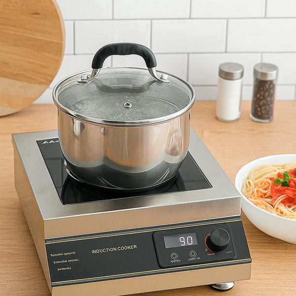 Kiran Full SS Premium Induction - K8 |  5000W |  Square |  Flat Base |  Touchscreen +  Switch  Model