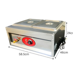 Electric Bain Marie without Glass - 2 Compartments ( 2 GN Pans of 1/2 150mm ~ 8.5L/ Pan )