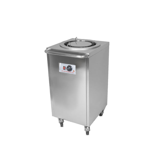 Electric Square Shaped SS Plate Warmer with Temp Controller & Wheel Lock Function - Single (Capacity: 50 plates/batch | Max Plate Size: 27.5cm Diameter)