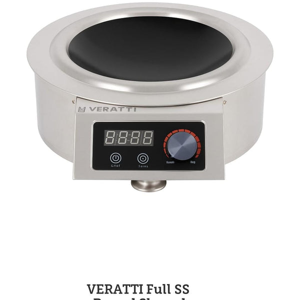 Kiran Full SS Premium Induction - 311(C06) |  3500W | Round | Wok Base | Touchscreen + Knob  Model