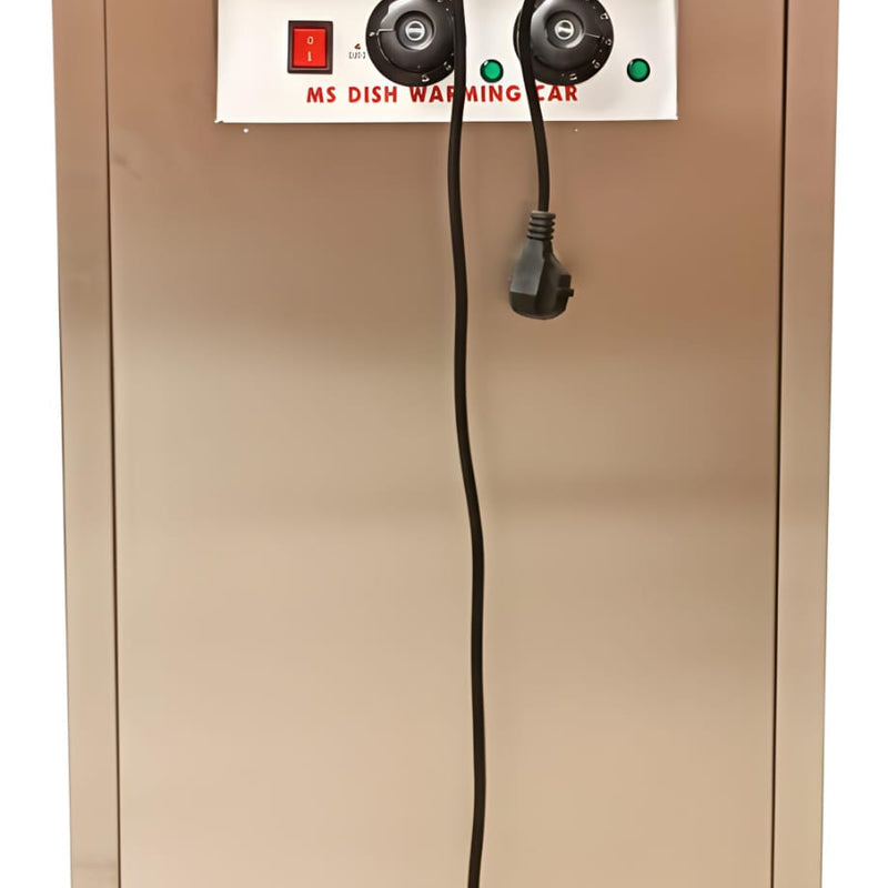 Electric Square Shaped SS Plate Warmer with Temp Controller & Wheel Lock Function - Double (Capacity: 100 plates/batch | Max Plate Size: 30.5cm Diameter)