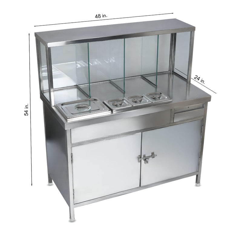 Pani Puri Counter/ Chaat Counter / Sandwich Counter Commercial Stainless Steel Food Preparation and Display Counter