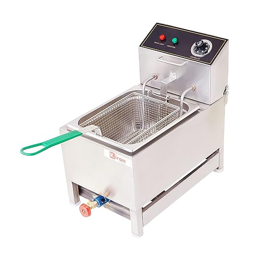 Stainless Steel 8 Liter Deep Fryer Electric & Gas for Restaurant and Kitchen and commercial Use