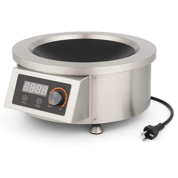 Kiran Full SS Premium Induction - 311(C06) |  3500W | Round | Wok Base | Touchscreen + Knob  Model
