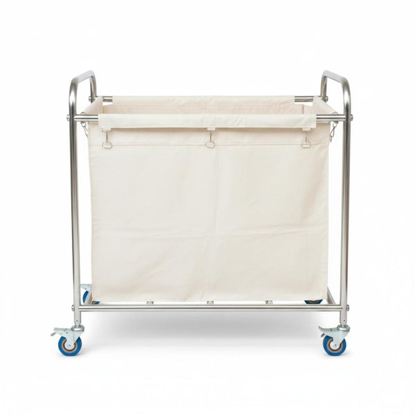 SS Rectangle Laundry Trolley with Linen Bag