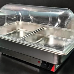 Electric SS Chafing Dish with PC Roll Top Lid(2C-2GN Pan of 1/2 65mm)