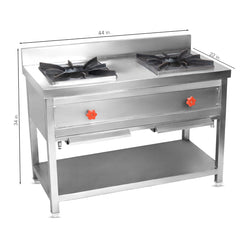 Double Burner Iron Top Gas Stove