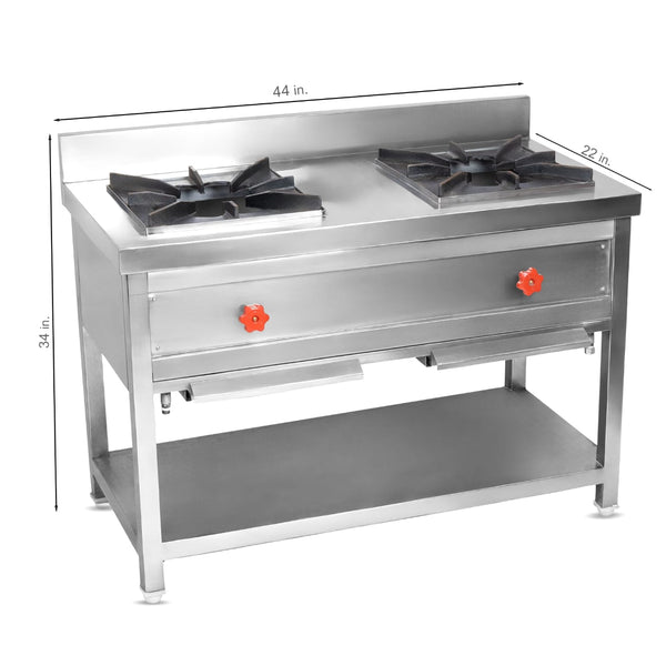 Double Burner Iron Top Gas Stove