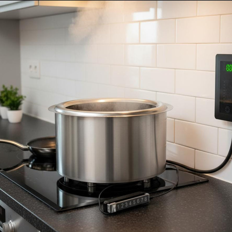 Kiran Full SS Premium Induction - 400 | 8000W | Round | Wok Base | Digital Model