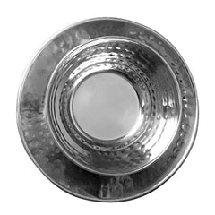 Stainless steel hammered Finger bowl with saucer