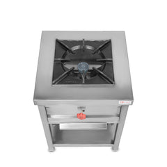 Stainless Steel Manual Single Burner Cooking Range Gas Stove (Silver)
