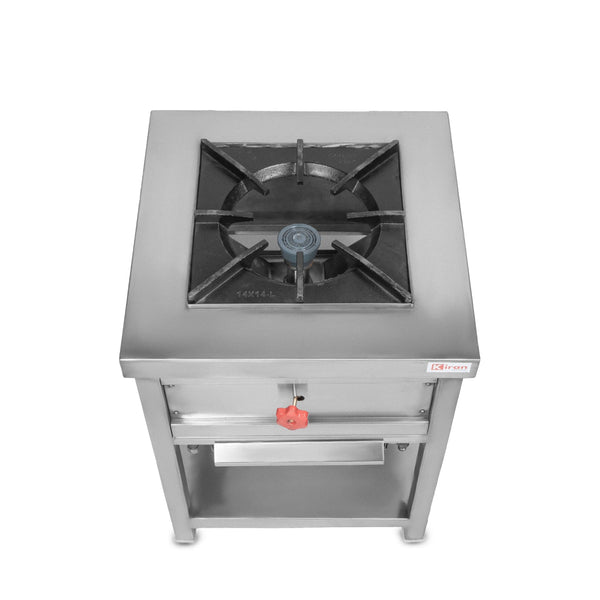 Stainless Steel Manual Single Burner Cooking Range Gas Stove (Silver)