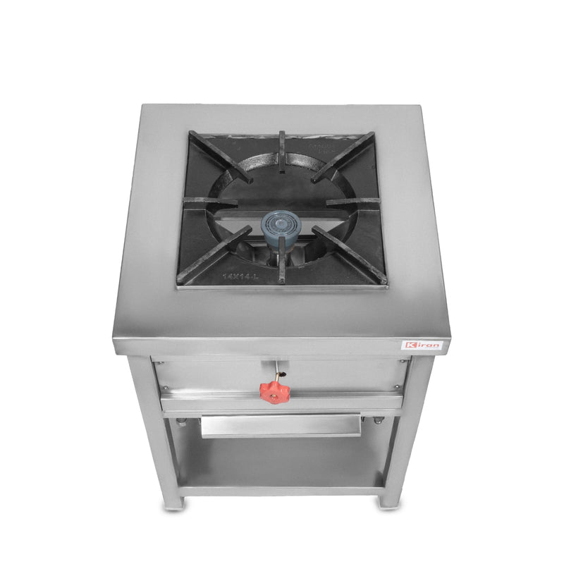 Stainless Steel Manual Single Burner Cooking Range Gas Stove (Silver)