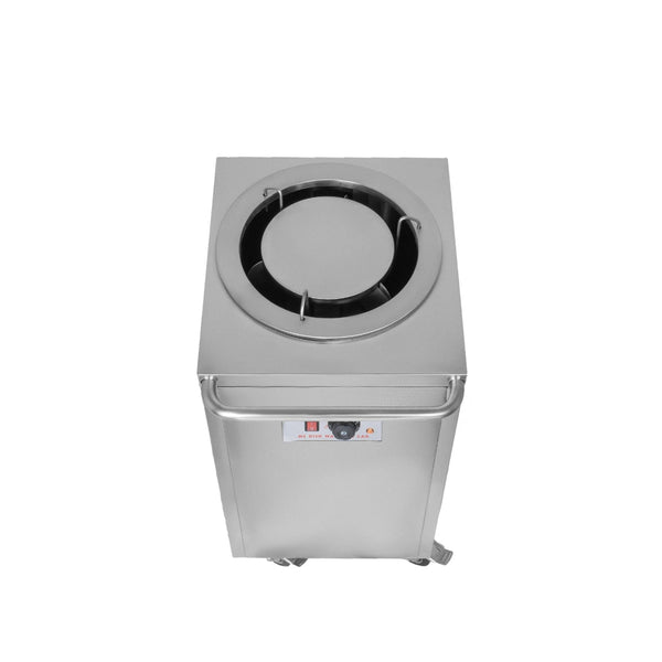 Electric Square Shaped SS Plate Warmer with Temp Controller & Wheel Lock Function - Single (Capacity: 50 plates/batch | Max Plate Size: 27.5cm Diameter)