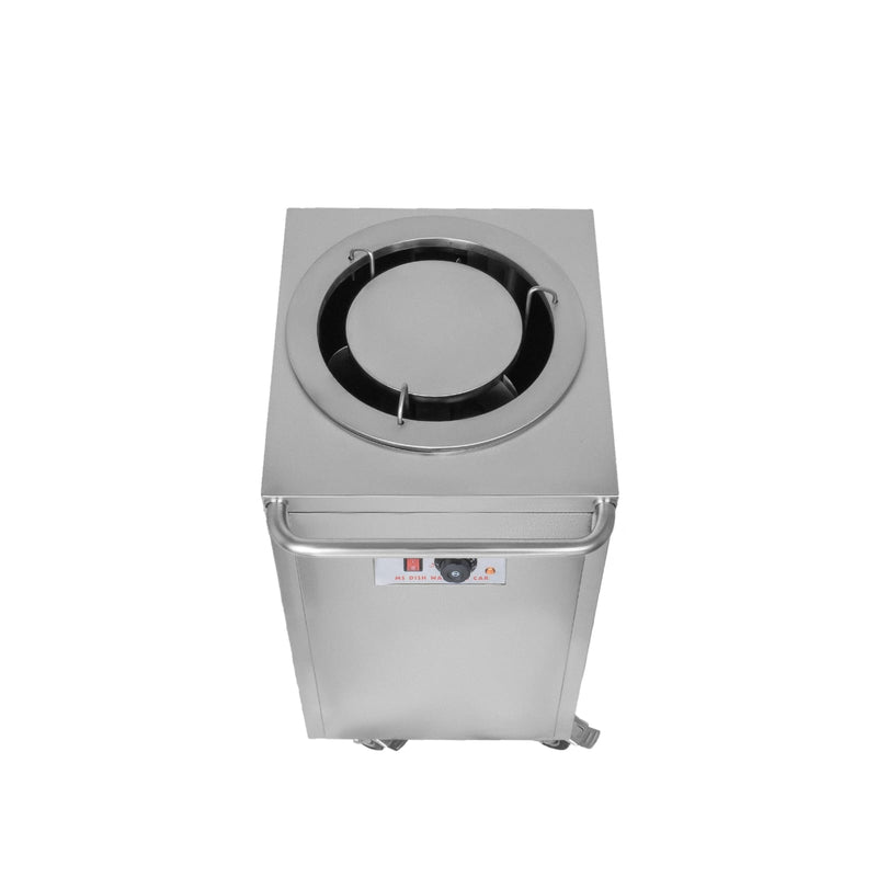 Electric Square Shaped SS Plate Warmer with Temp Controller & Wheel Lock Function - Single (Capacity: 50 plates/batch | Max Plate Size: 27.5cm Diameter)