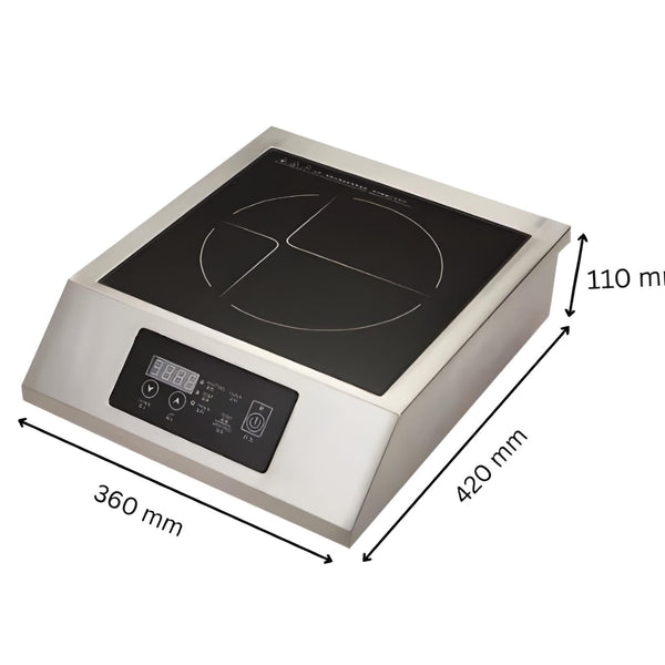 Kiran Full SS Premium Induction | 3500W | Square | Flat Base | Touchscreen Model