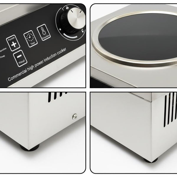 Kiran Full SS Induction | 3500 W | Square | Wok Base | Switch + Knob Model