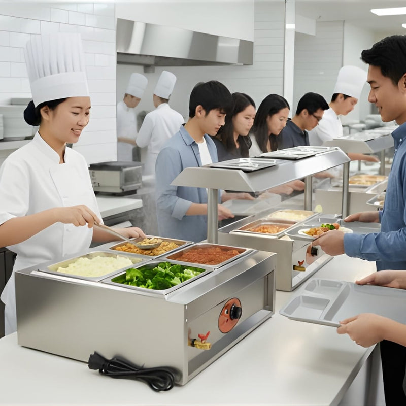 Electric Bain Marie without Glass - 6 Compartments (6 GN Pans of 1/3 150mm ~ 5.5L/Pan)