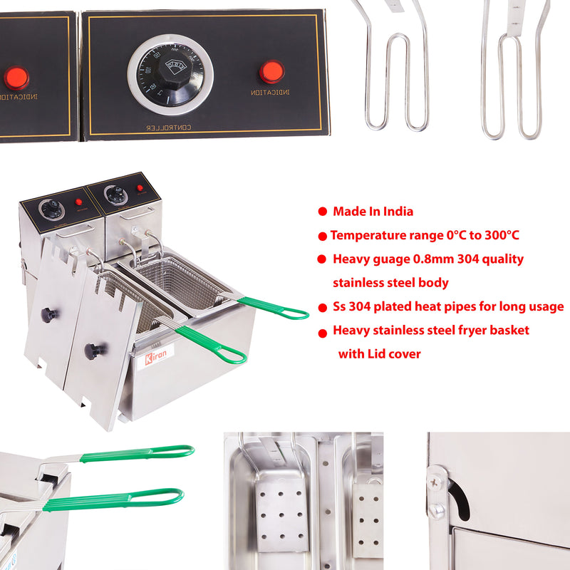 Kiran 5 Liter Double Pan Deep Fryer- Electric - 5 L Electric Deep Fryer