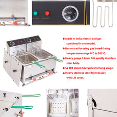 Kiran 8 Liter Double Pan Deep Fryer - Electric & Gas