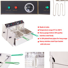Kiran 8 Liter double pan Electric Deep Fryer - 8 L Double pan Electric