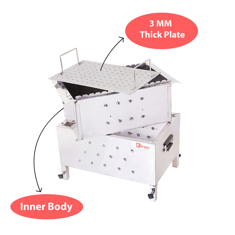 Kiran Charcoal Dual Body Barbecue Grill with Detachable Leg