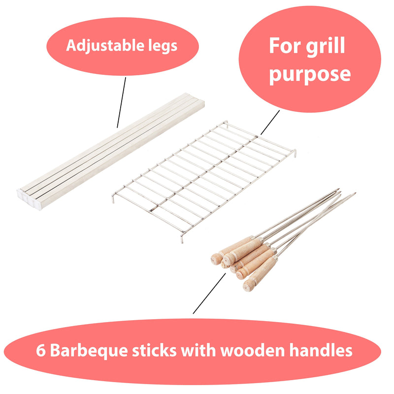 Kiran Charcoal Dual Body Barbecue Grill with Detachable Leg